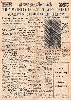 1945 News Chronicle World War Two ends and VJ Day