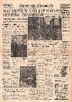 1945 News Chronicle General MacArthur to meet Japanese envoy