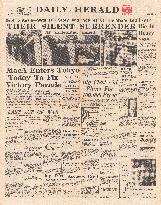 1945 Daily Herald Japan signs surrender