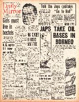 1941 Daily Mirror Japanese take oil bases in Borneo