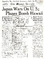 1941 Miami Herald (USA) Japanese attack on Pearl Harbour