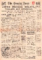 1941 Evening News (London) Japanese Army invades Malaya