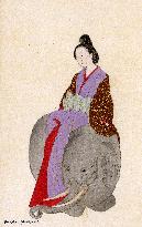 Maruyama Okyo - Woman sitting on an Elephant's back.