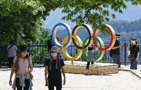 Olympic rings monument