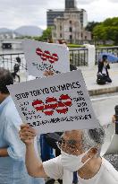 Protest against IOC chief Bach's visit to Hiroshima