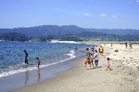 Tsunami-hit northeastern Japan beach reopens