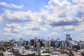 Blue Impulse flyover ahead of Tokyo Olympics opening ceremony