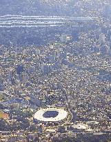 Blue Impulse flyover ahead of Tokyo Olympics opening ceremony
