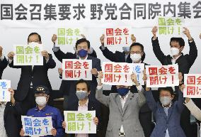 Japan opposition demands extra parliament session on COVID-19 response