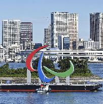 Paralympic three agitos symbol in Tokyo