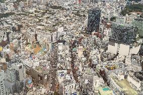 Overhead view of Shibuya Station