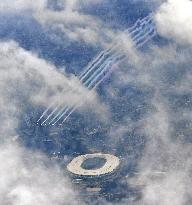 Blue Impulse flyover ahead of Tokyo Paralympics opening ceremony