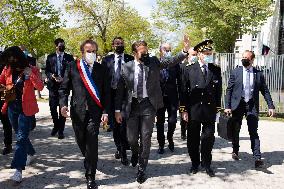 Emmanuel Macron Visits A Primary School - Melun