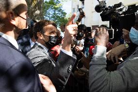Emmanuel Macron Visits A Primary School - Melun