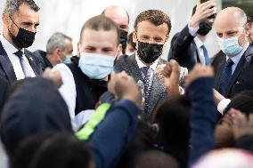Emmanuel Macron Visits A Primary School - Melun