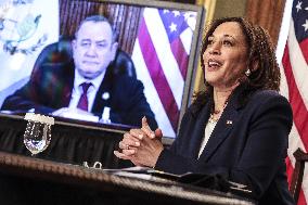 Vice President Harris holds a virtual bilateral meeting with Guatemalan President