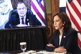 Vice President Harris holds a virtual bilateral meeting with Guatemalan President
