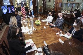 Vice President Harris holds a virtual bilateral meeting with Guatemalan President