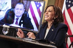 Vice President Harris holds a virtual bilateral meeting with Guatemalan President