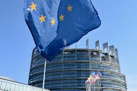 Gathering For The Return Of Sessions At EU Parliament - Strasbourg