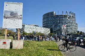 Gathering For The Return Of Sessions At EU Parliament - Strasbourg