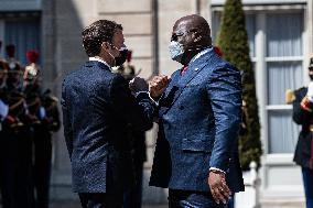 President Macron Meets President Of The Democratic Republic Of Congo - Paris