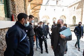 Eric Dupond-Moretti visits the prison de La Sante - Paris