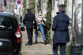 A Women Protests During Eric Dupond-Moretti Visit - Bordeaux