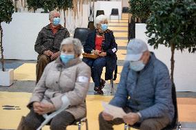 King Albert II And Queen Paola Get Vaccinated Against Covid - Brussels