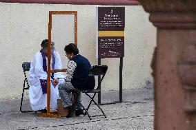 Outdoor Confessional Amid Pandemic - Mexico