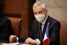 Giancarlo Giorgetti Meeting With Bruno Le Maire - Rome