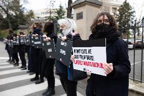 Demonstration In Support To Maati Monjib - Paris