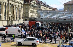 Corona-sceptic demonstrators protest - Bern