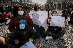 Students and teachers protest - Bergamo