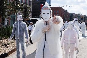 White Masks Protest Against Covid-19 Measures - Toulouse