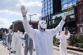 White Masks Protest Against Covid-19 Measures - Toulouse