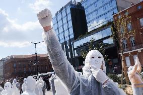 White Masks Protest Against Covid-19 Measures - Toulouse