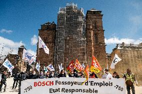 Protest By Bosch Employees Against Layoffs - Rodez