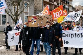 Protest By Bosch Employees Against Layoffs - Rodez