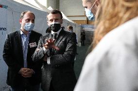 President Macron Visits a Vaccination Center - Valenciennes