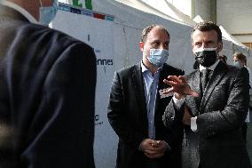 President Macron Visits a Vaccination Center - Valenciennes