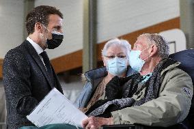 President Macron Visits a Vaccination Center - Valenciennes