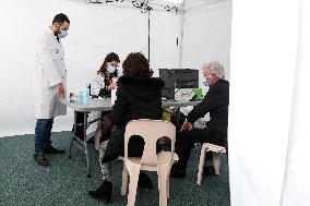 President Macron Visits a Vaccination Center - Valenciennes