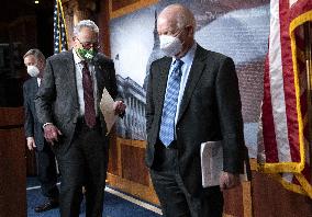 Senate Democrats Hold A Press Conference On Capitol Hill