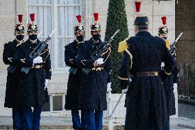 President Macron Welcomes Libyan President El-Menfi - Paris