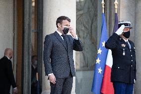President Macron Welcomes Libyan President El-Menfi - Paris