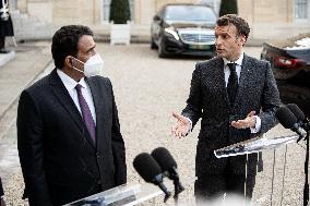 President Macron Welcomes Libyan President El-Menfi - Paris