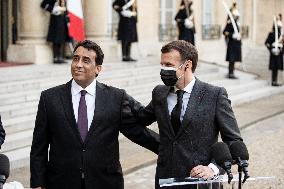 President Macron Welcomes Libyan President El-Menfi - Paris