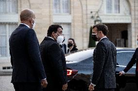 President Macron Welcomes Libyan President El-Menfi - Paris