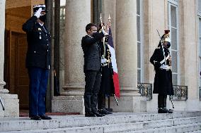 President Macron Welcomes Libyan President El-Menfi - Paris